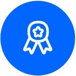 Blue “Transparency Award” logo.