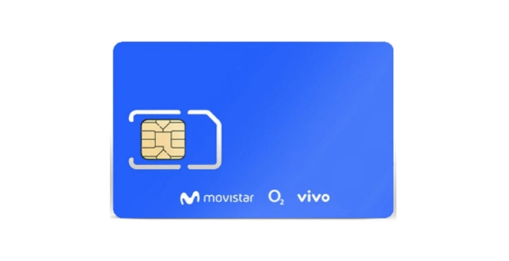 Blue SIM card.